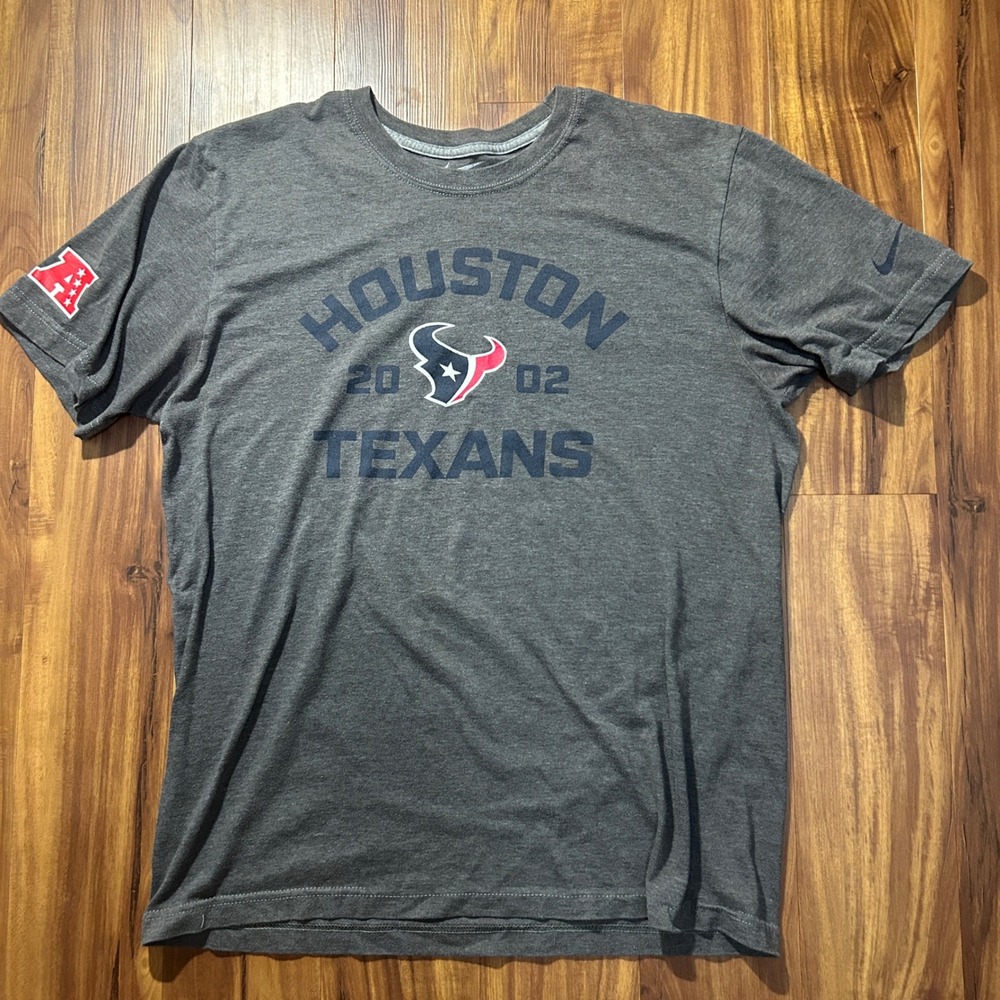 Houston Texans Mens Nike Large‎ Gray Short Sleeve T-Shirt NFL Football Graphic